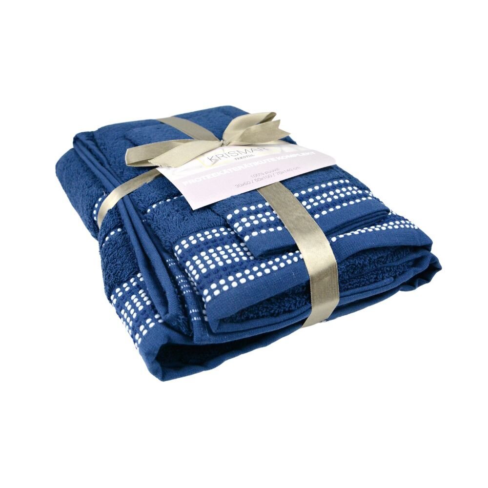 KrisMar Tekstiil rankšluosčių rinkinys Blue, 3 vnt. цена и информация | Rankšluosčiai | pigu.lt