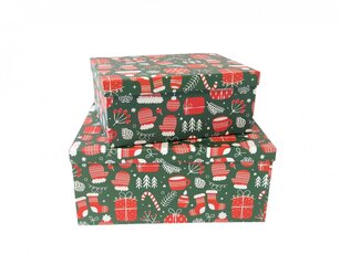 Dovanų dėžutė 23 x 16,5 x 9,5 cm, Nr3, spalva: žalia (438046) 6725 kaina ir informacija | Kalėdinės dekoracijos | pigu.lt