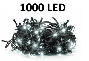 Kalėdinė lauko bei vidaus girlianda su 1000 LED šviesos diodų, lempučių, 70m, baltos spalvos kaina ir informacija | Girliandos | pigu.lt