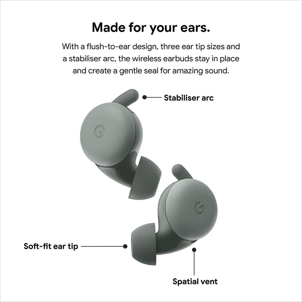 Google Pixel Buds A-Series, dark olive kaina ir informacija | Ausinės | pigu.lt