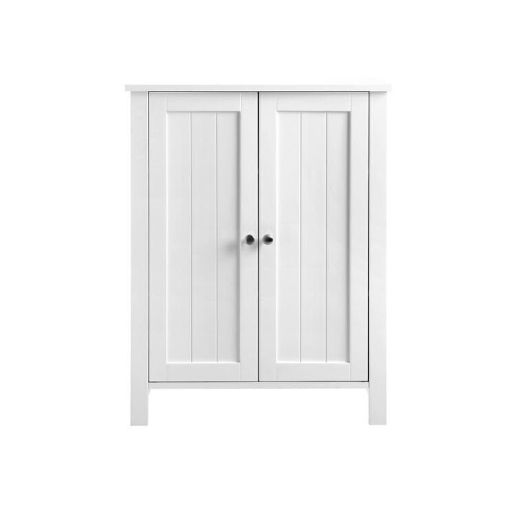 Vonios kambario spintelė su dvigubomis durimis VASAGLE BCB60W kaina ir informacija | Vonios spintelės | pigu.lt
