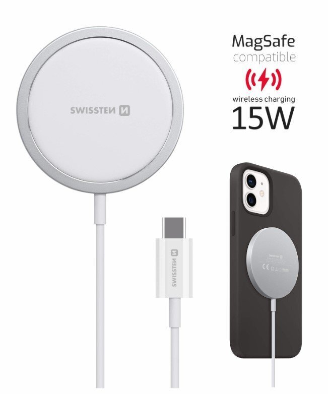 Swissten MagStick, Wireless/USB-C, 2A цена и информация | Krovikliai telefonams | pigu.lt