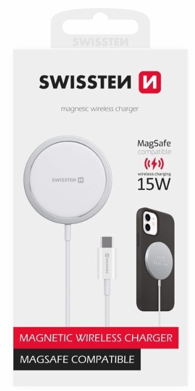 Swissten MagStick, Wireless/USB-C, 2A kaina ir informacija | Krovikliai telefonams | pigu.lt