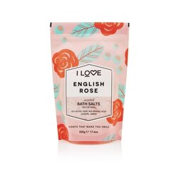 Raminanti ir atpalaiduojanti vonios druska English Rose I Love Scented Bath Salts, 500g kaina ir informacija | Dušo želė, aliejai | pigu.lt