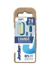 Keičiamos dantų šepetėlio galvutės Jordan Change Soft, 2 vnt. kaina ir informacija | Dantų šepetėliai, pastos | pigu.lt