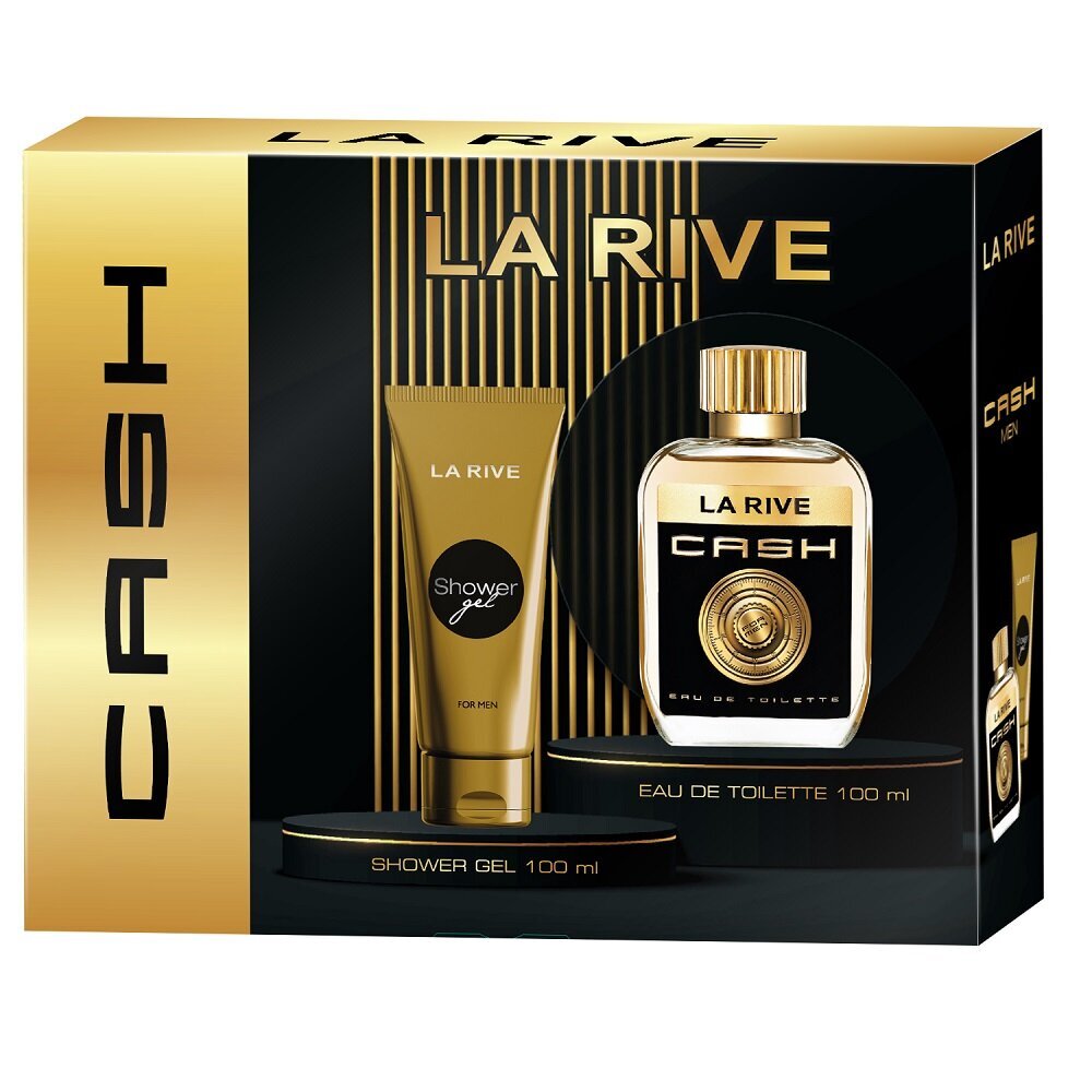 Rinkinys vyrams: La Rive Cash For Men EDT 100 ml + dušo želė 100 ml kaina ir informacija | Kvepalai vyrams | pigu.lt