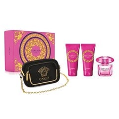 Rinkinys moterims: Versace Bright Crystal Absolu EDP 90 ml + kūno losjonas 100 ml + dušo želė 100 ml + kosmetinė kaina ir informacija | Kvepalai moterims | pigu.lt