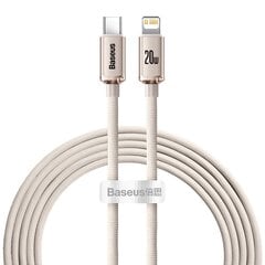 Кабель Baseus Crystal Shine Series USB Type C - молниеносная зарядка, мощность 20 Вт, 2 м (CAJY001404) цена и информация | Кабели для телефонов | pigu.lt