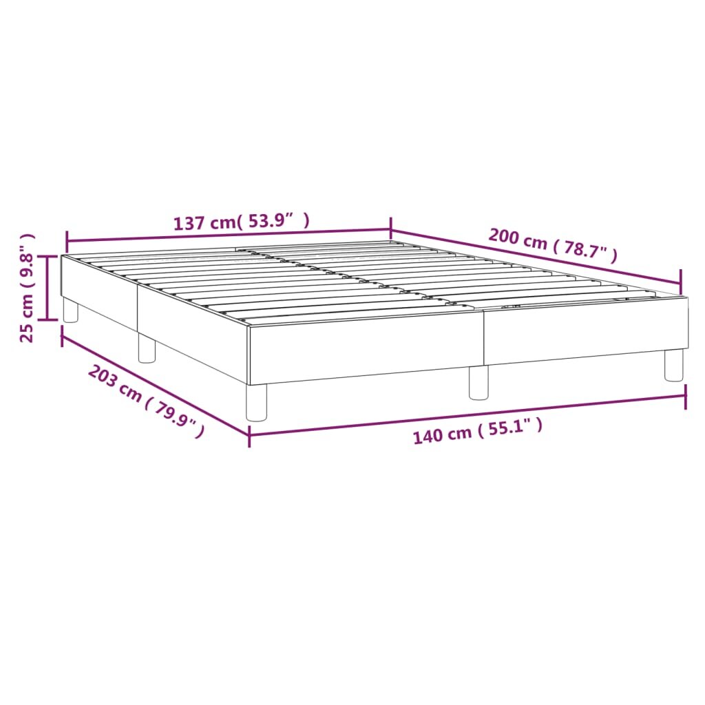 vidaXL Lovos rėmas su spyruoklėmis, kapučino, 140x200cm, dirbtinė oda kaina ir informacija | Lovos | pigu.lt