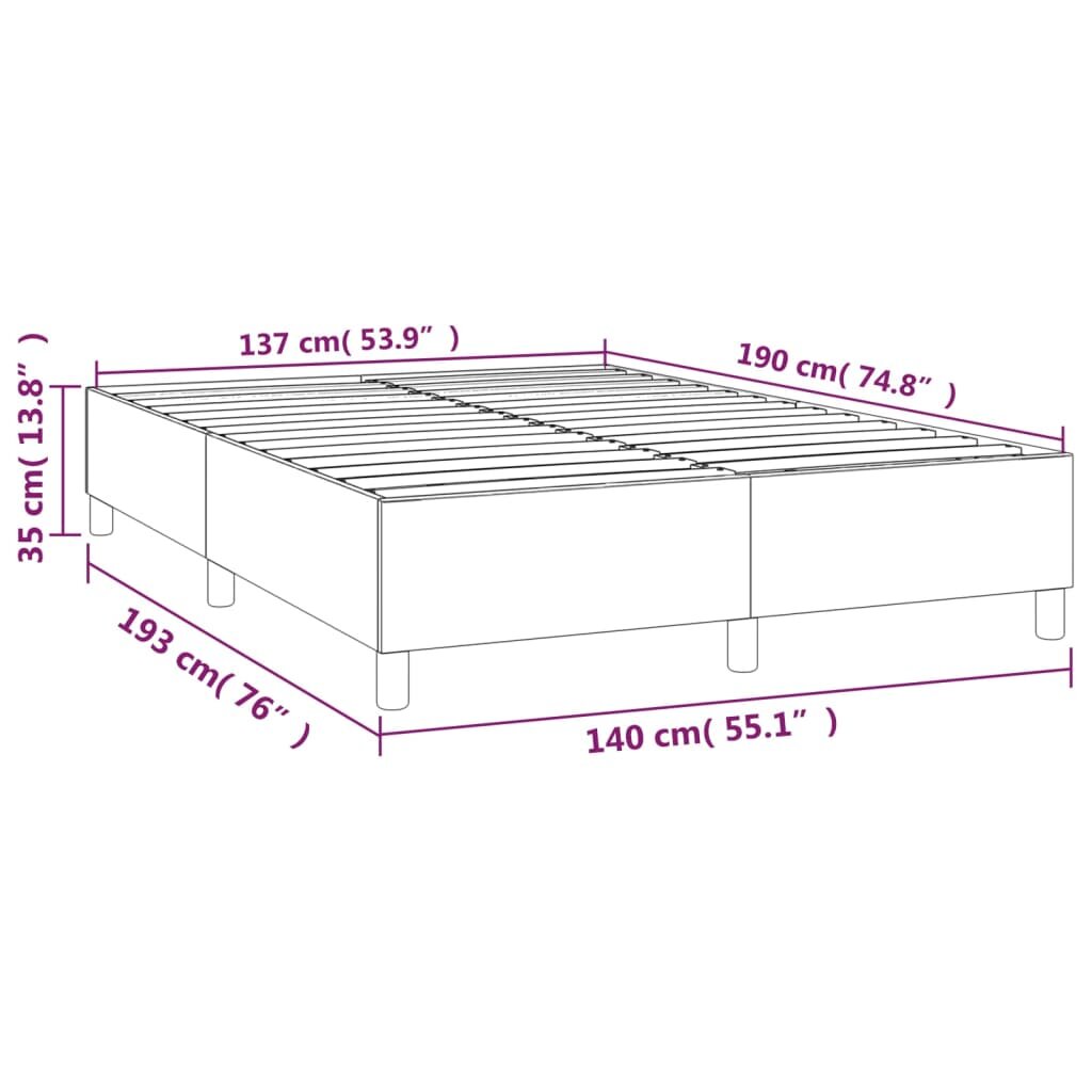 vidaXL Lovos rėmas su spyruoklėmis, juodas, 140x190cm, dirbtinė oda цена и информация | Lovos | pigu.lt