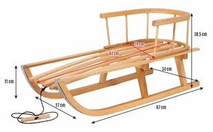 Деревянные сани со спинкой цена и информация | Санки | pigu.lt