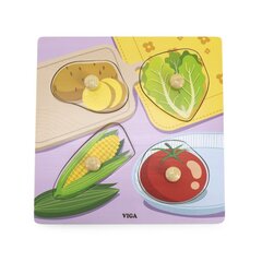 Medinė dėlionė Viga daržovės su smeigtukais kaina ir informacija | Dėlionės (puzzle) | pigu.lt