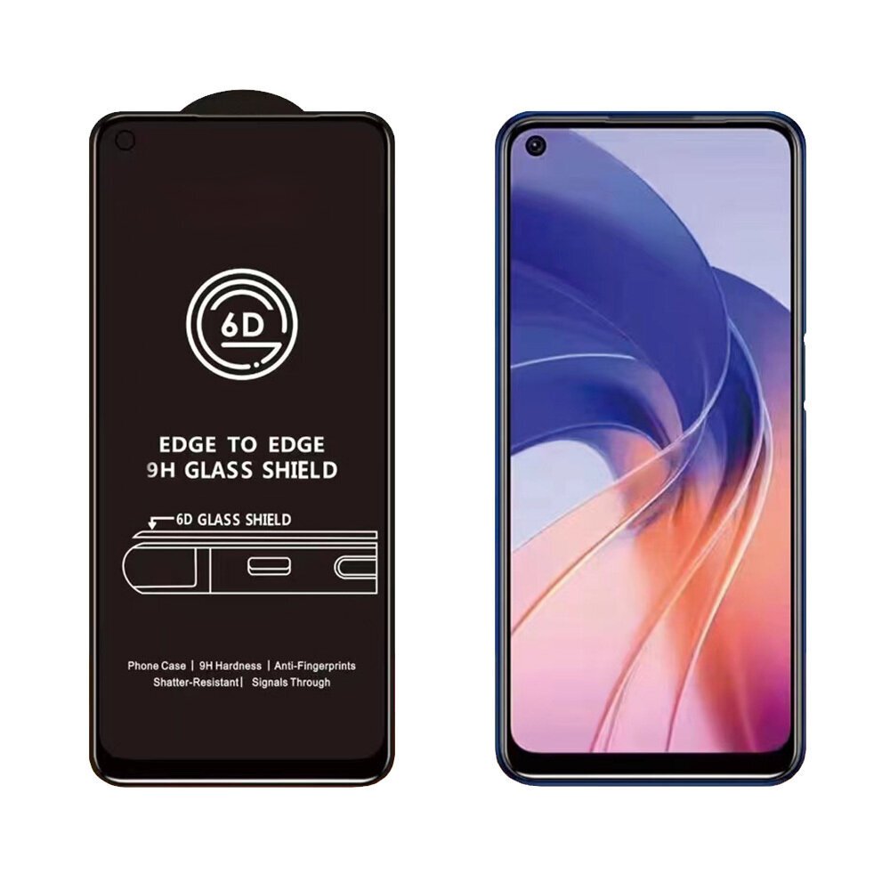 Apsauginis stiklas Full Glue 6D skirtas Realme 9 4G / 9 Pro Plus kaina ir informacija | Apsauginės plėvelės telefonams | pigu.lt