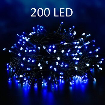 Новогодняя гирлянда со 200 светодиодными лампочками, 15 м, cиний цвет цена и информация | Гирлянды | pigu.lt