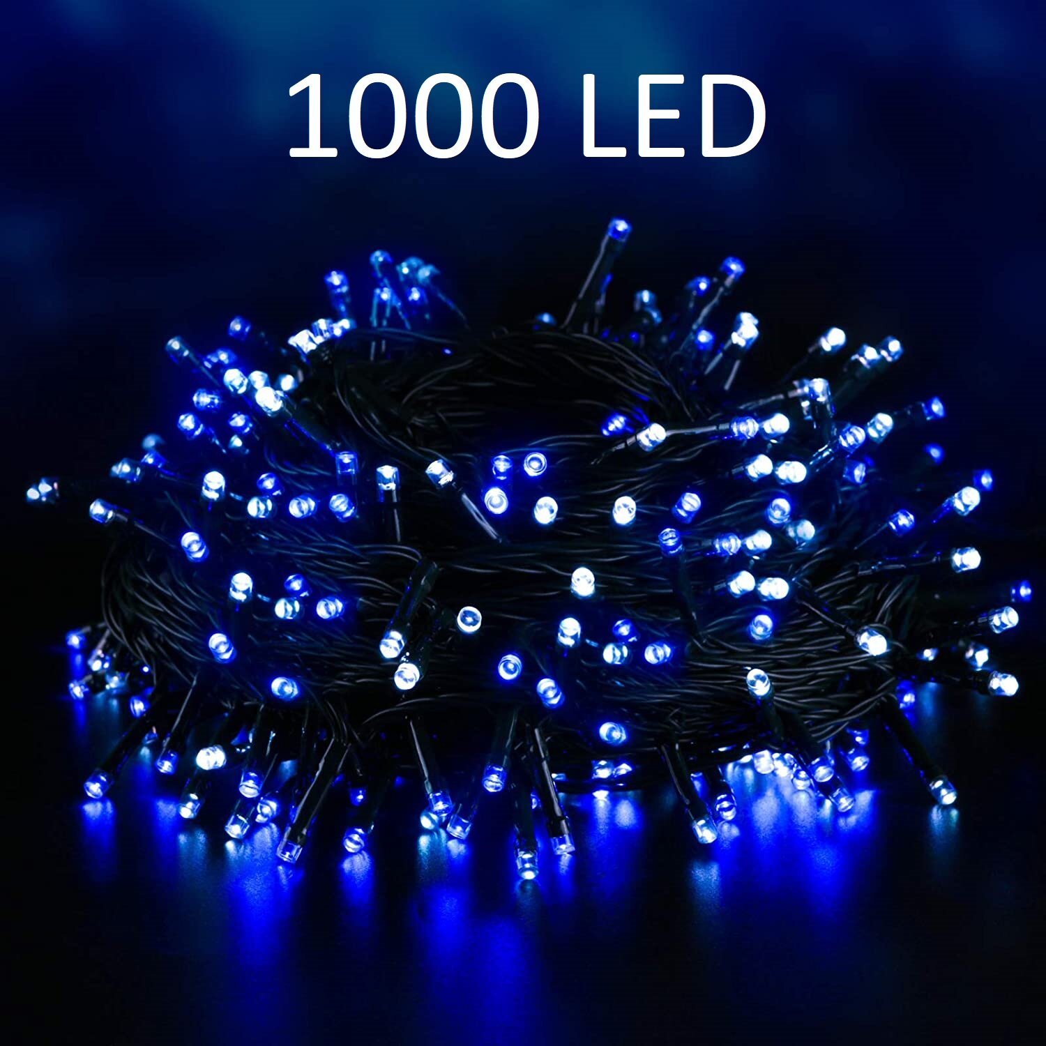 ART GOLD Kalėdinė lauko bei vidaus girlianda su 1000 LED šviesos diodų, lempučių, 70m, mėlynos spalvos