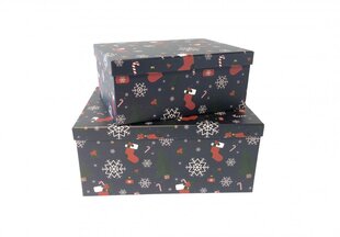 Dovanų dėžutė 31 x 23 x 13,5 cm, Nr7, spalva: tamsiai mėlyna (438022) 6596 kaina ir informacija | Kalėdinės dekoracijos | pigu.lt