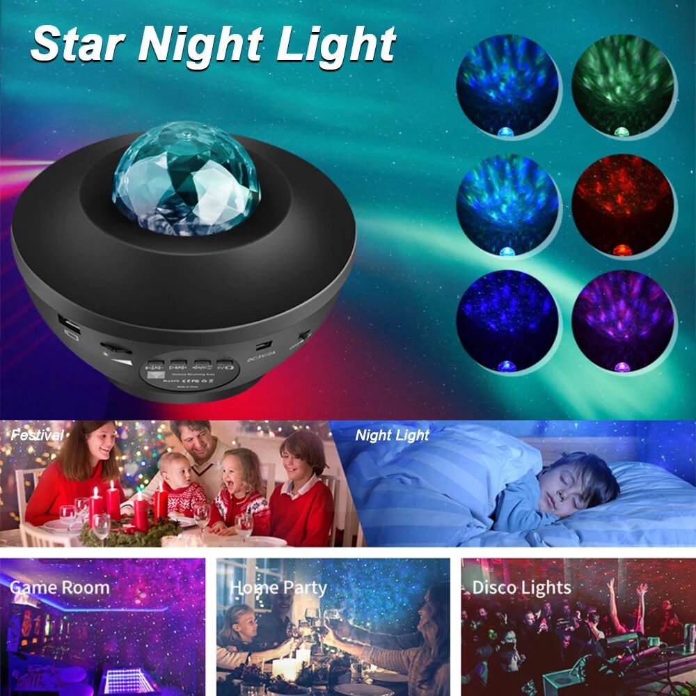 LED žvaigždžių projektorius RGB StarLight Goapa, juodas kaina ir informacija | Dekoracijos šventėms | pigu.lt