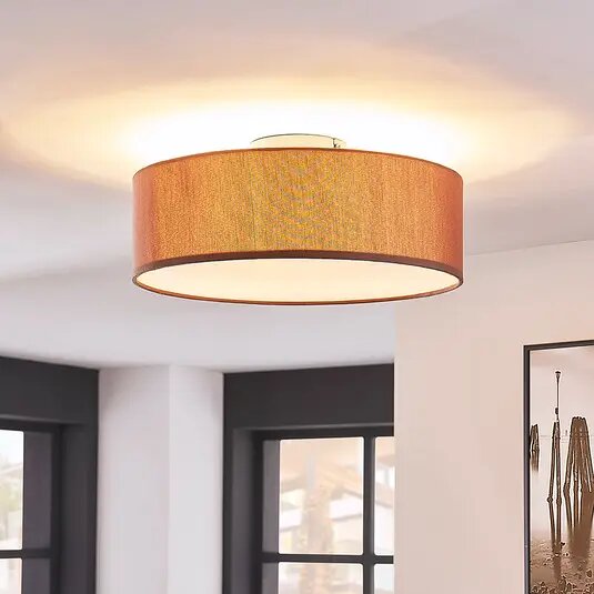 Lubinis šviestuvas Sebatin, 40 cm, šviesiai rudas kaina ir informacija | Lubiniai šviestuvai | pigu.lt