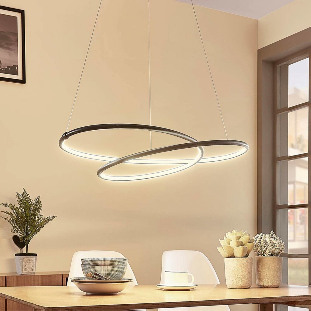 Mirasu LED pakabinamas šviestuvas, spiralės formos, juodas kaina ir informacija | Pakabinami šviestuvai | pigu.lt