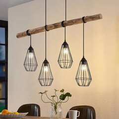 Подвесной светильник Lindby Eldarion с деревянными балками, 3 лампочки. цена и информация | Подвесной светильник | pigu.lt