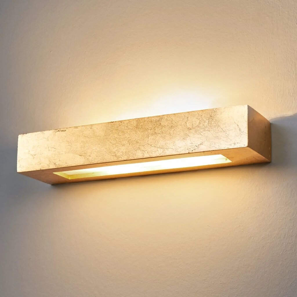 Aukso spalvos kvadratinis gipso sieninis šviestuvas Emina цена и информация | Sieniniai šviestuvai | pigu.lt