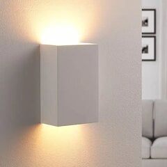 Настенный светильник Lindby Colja из гипса, белый, квадратный цена и информация | Настенные светильники | pigu.lt