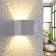 Светодиодный настенный светильник Lindby Quaso из белой штукатурки цена и информация | Настенные светильники | pigu.lt