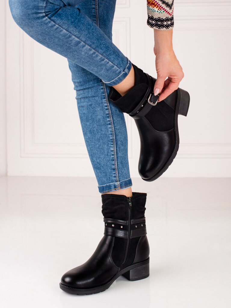 Auliniai batai moterims Shelovet POL79986, juodi kaina ir informacija | Aulinukai, ilgaauliai batai moterims | pigu.lt