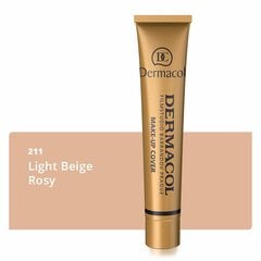 Stipriai maskuojantis makiažo pagrindas Dermacol Make-Up Cover SPF30 211, 30 g kaina ir informacija | Makiažo pagrindai, pudros | pigu.lt