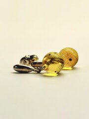 Geltono skaidraus gintaro auskarai su sidabru 925, vinutės užsegimas kaina ir informacija | Auskarai | pigu.lt