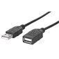 Kabelis ilgintuvas Manhattan Hi Speed USB 2.0 AM-AF 3m juodas kaina ir informacija | Kabeliai ir laidai | pigu.lt