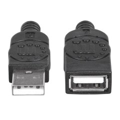 Kabelis ilgintuvas Manhattan Hi Speed USB 2.0 AM-AF 3m juodas kaina ir informacija | Kabeliai ir laidai | pigu.lt