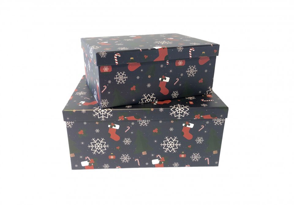 Dovanų dėžutė 21 x 15 x 8,5 cm, Nr2, spalva: tamsiai mėlyna (438022) 6640 kaina ir informacija | Kalėdinės dekoracijos | pigu.lt