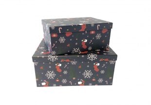 Dovanų dėžutė 33 x 25,5 x 14,5 cm, Nr8, spalva: tamsiai mėlyna (438022) 6589 kaina ir informacija | Kalėdinės dekoracijos | pigu.lt