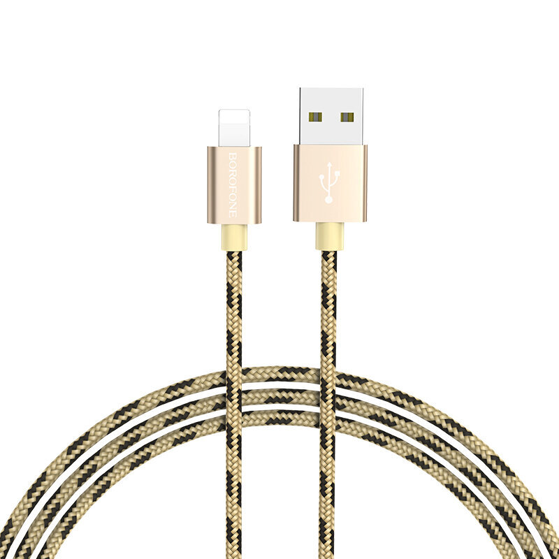 Borofone Cable BX24 - USB prie Lightning - 2,4A 1 metro aukso kaina ir informacija | Laidai telefonams | pigu.lt