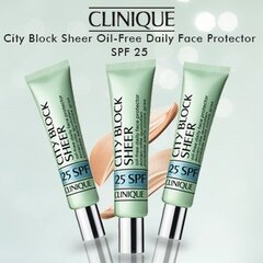 Apsauginė veido priemonė su atspalviu Clinique City Block Sheer 25SPF Oil Free Daily Face 40 ml kaina ir informacija | Veido kremai | pigu.lt