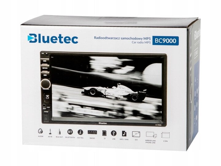Aukštos kokybės rinkinys, automagnetola ir atbulinės eigos kamera bei nuotolinio valdymo pultas Bluetooth цена и информация | Automagnetolos, multimedija | pigu.lt
