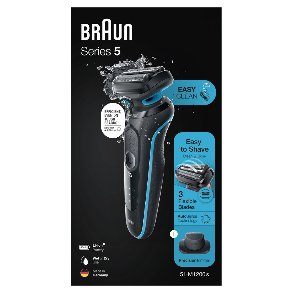 Braun Series 5 51-M1200s AutoSense kaina ir informacija | Barzdaskutės | pigu.lt