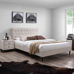 Кровать EMILIA 120x200cм, с матрасом HARMONY DUO, бежевый цена и информация | Кровати | pigu.lt