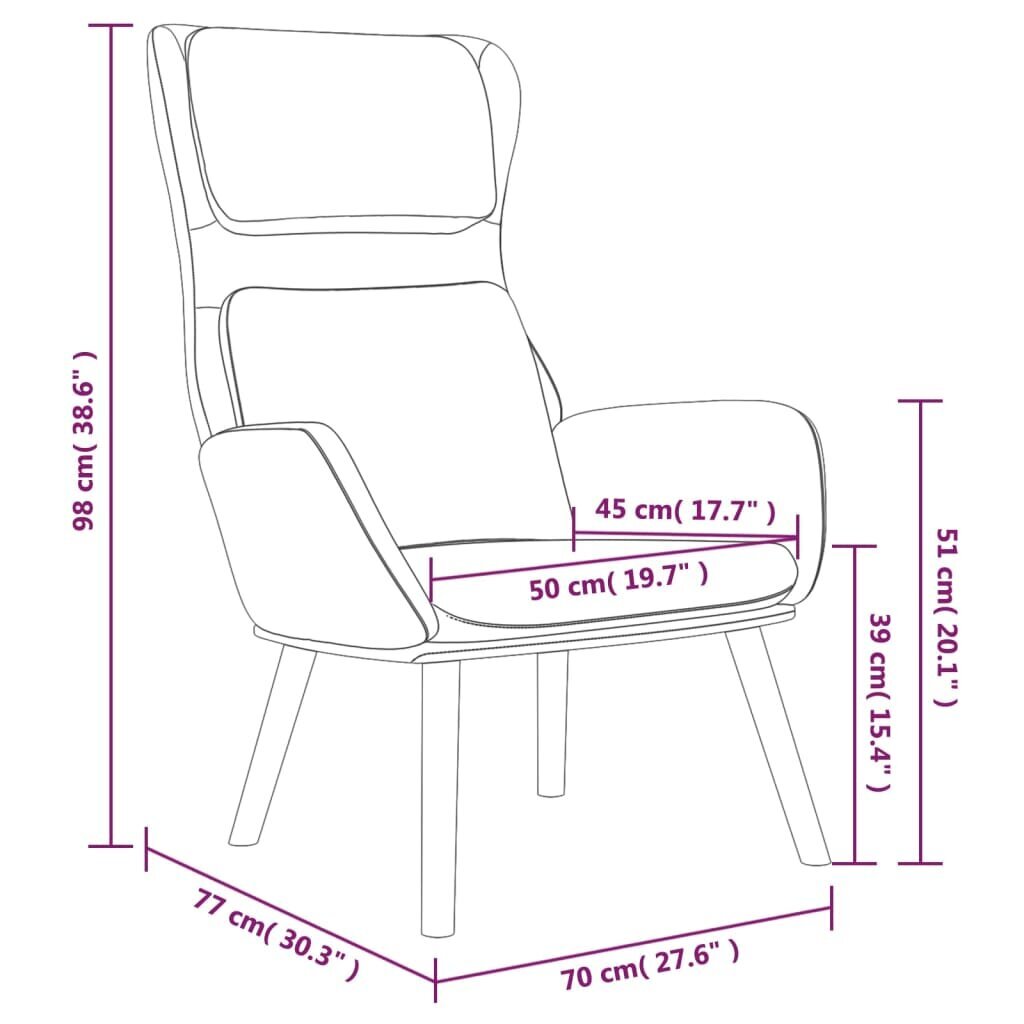 Poilsio kėdė su taburete, Aksomas, tamsiai pilka kaina ir informacija | Svetainės foteliai | pigu.lt