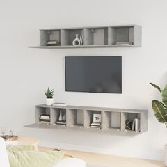 TV spintelių komplektas, Mediena, 5 dalių, betono pilka kaina ir informacija | TV staliukai | pigu.lt
