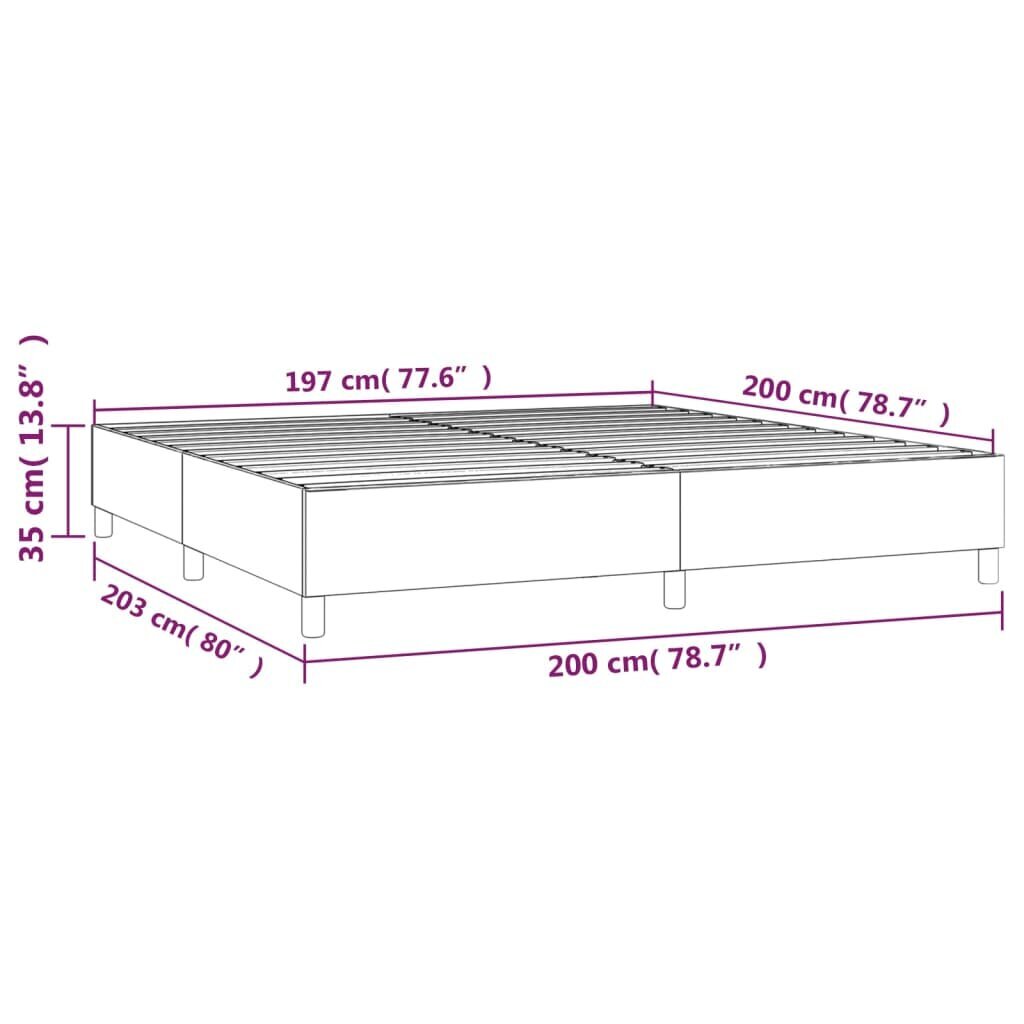 Lovos rėmas su spyruoklėmis, Audinys, 200x200cm, tamsiai pilka kaina ir informacija | Lovos | pigu.lt