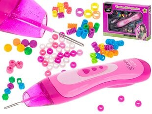 Plaukų karoliukų pynimo mašina, rožinė kaina ir informacija | Žaislai mergaitėms | pigu.lt