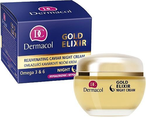 Naktinis veido kremas su ikrų ekstraktu Dermacol Gold Elixir Caviar 50 ml kaina ir informacija | Veido kremai | pigu.lt