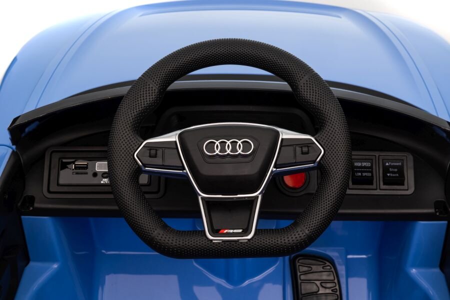 Vienvietis elektromobilis Audi E GT, mėlynas kaina ir informacija | Elektromobiliai vaikams | pigu.lt
