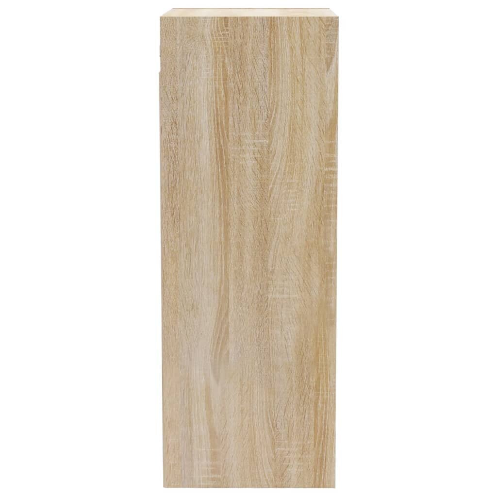Sieninė spintelė vidaXL, Apdirbta mediena, 32,5x34,5x90cm, ąžuolo spalva kaina ir informacija | Svetainės spintelės | pigu.lt