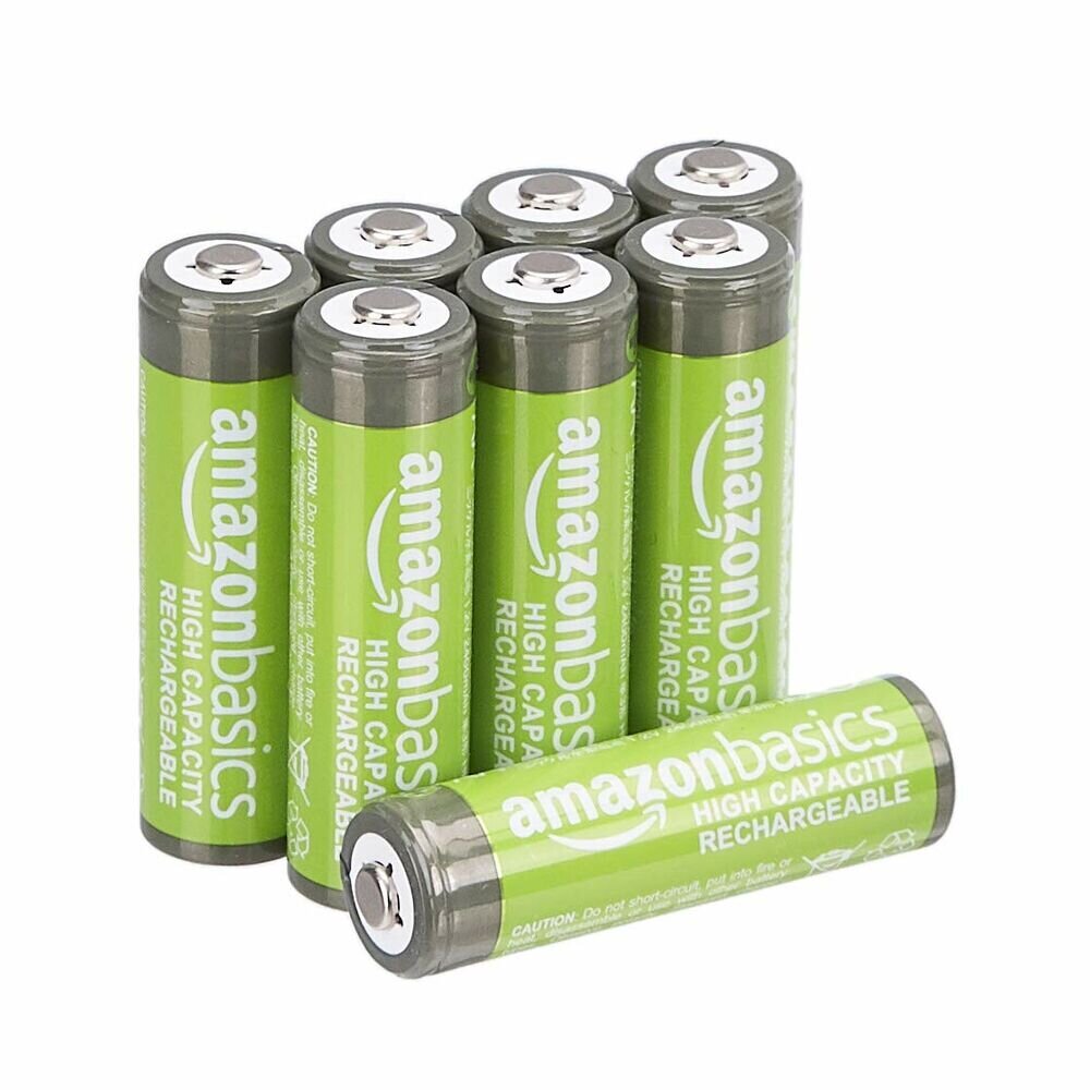 AmazonBasics Iš anksto įkrautos Ni-MH AA įkraunamos baterijos - įkraunamos baterijos, 500 ciklų (paprastai 2500 mAh, mažiausiai 2400 mAh), 8 vnt. kaina ir informacija | Elementai | pigu.lt