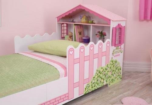 Vaikiška lova Kidkraft Dollhouse, 140x70 cm, rožinė kaina ir informacija | Vaikiškos lovos | pigu.lt