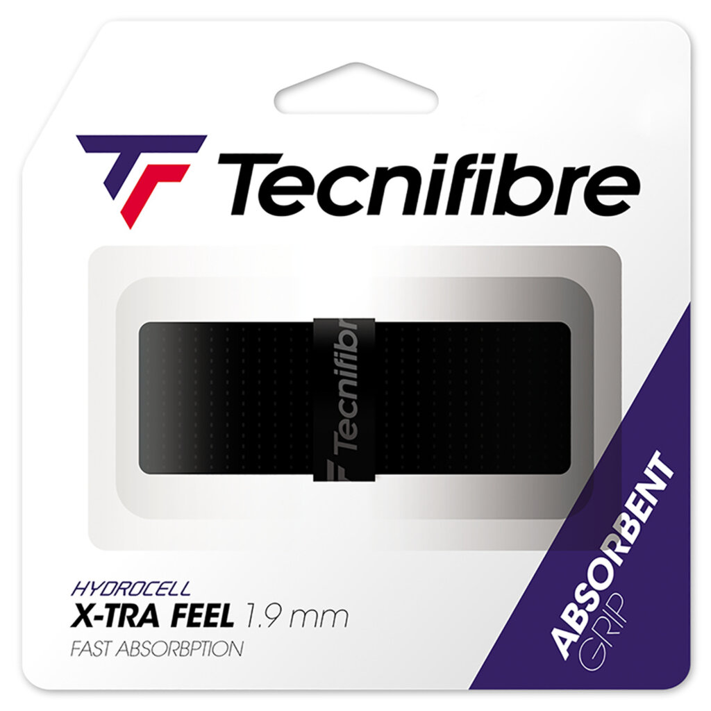 Teniso raketės apvija Tecnifibre X-TRA FEEL , 1.9mm, Juoda kaina ir informacija | Lauko teniso prekės | pigu.lt