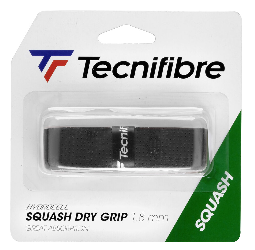 Skvošo raketės apvija Tecnifibre SQUASH DRY , 1.8mm, Juoda kaina ir informacija | Skvošas | pigu.lt